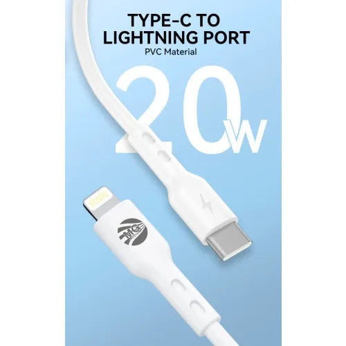 Snellader met Kabel – 20W Power Delivery – USB-C + USB-A – USB-C naar Lightning Kabel 1 Meter – Wit-Ilumina Benelux