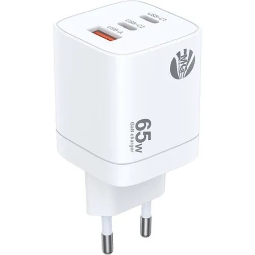GaN Snellader 65W – 2x USB-C + USB-A – Power Delivery PPS – Wit-Ilumina Benelux