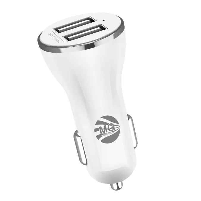 Autolader Dual USB-A – 18W – 3.6A – 2 Poorten – USB Snellader – Sigarettenaansteker – Wit-Ilumina Benelux