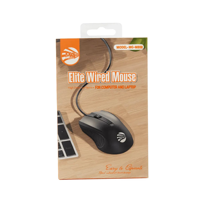 Elite Wired Mouse – Bedrade Muis – 1.5 Meter Kabel – USB – Zwart-Ilumina Benelux