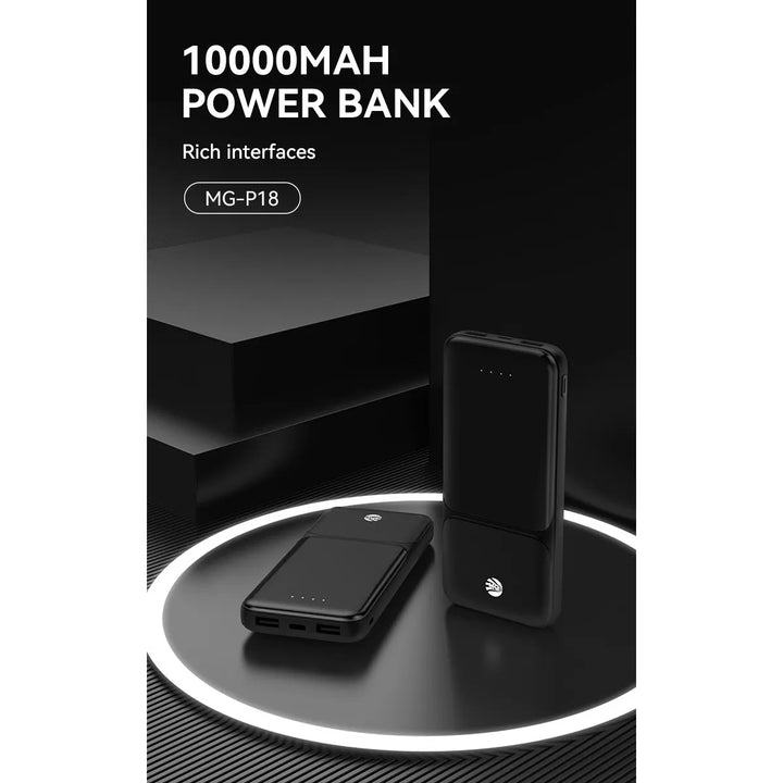 Powerbank 10000mAh – Dual USB Output – Zwart – USB-C & Micro-USB Ingang-Ilumina Benelux