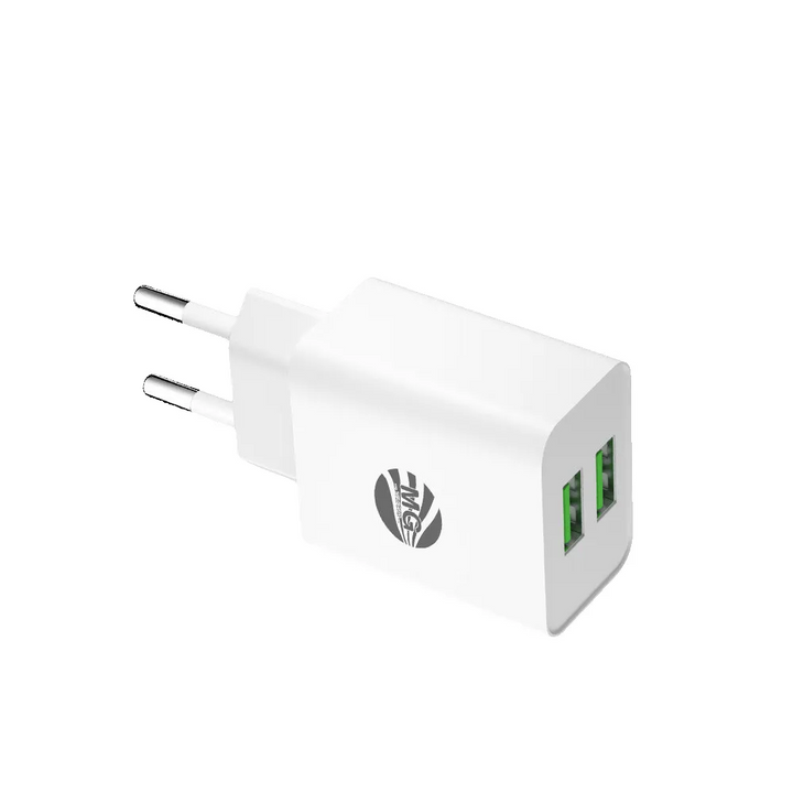 Adapter Set – Dual USB Oplader – 2.4A Fast Charging – 1 Meter Lightning Kabel – Wit-Ilumina Benelux