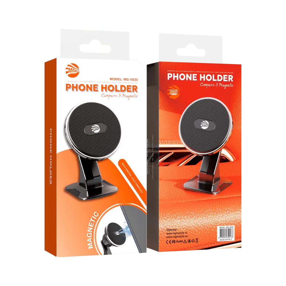 Magnetische Telefoonhouder voor Auto Dashboard – Universeel – Zwart – Inclusief Metalen Plaatjes-Ilumina Benelux