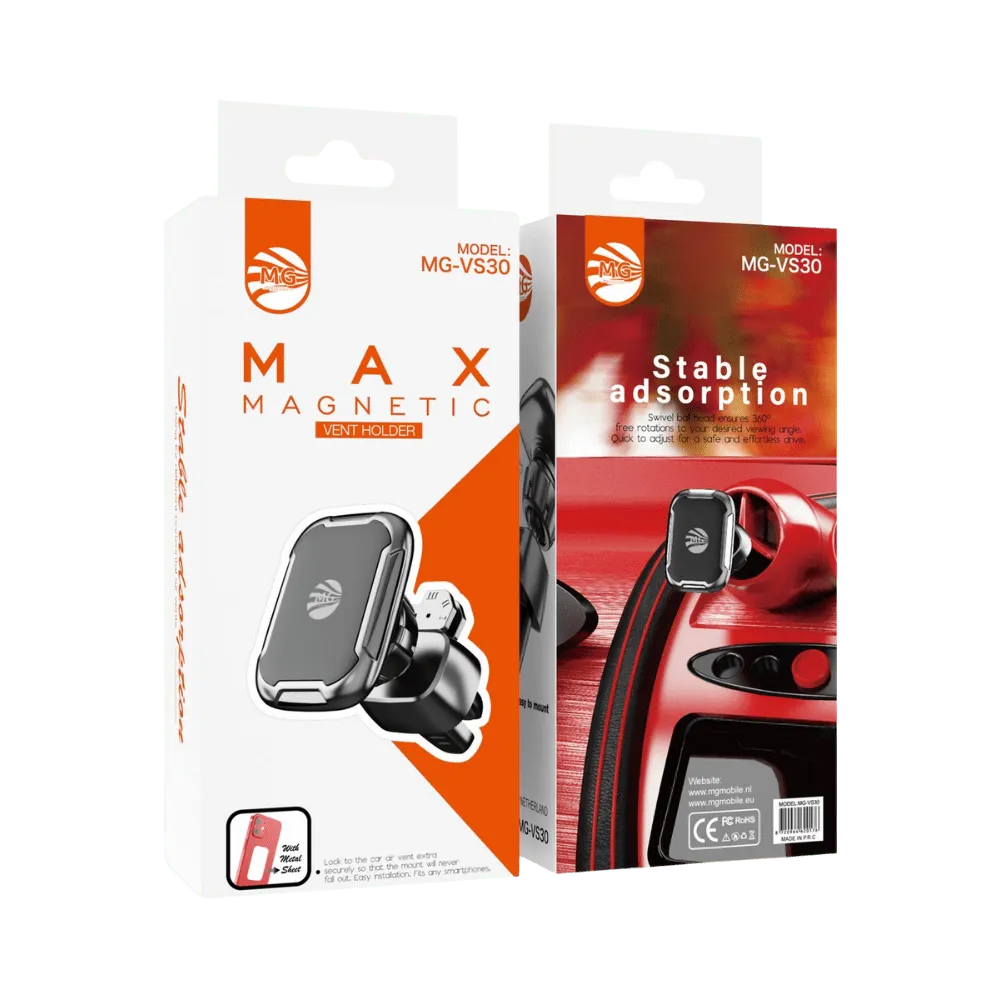 Magnetische Auto Telefoonhouder – Ventilatierooster – Zwart-Ilumina Benelux