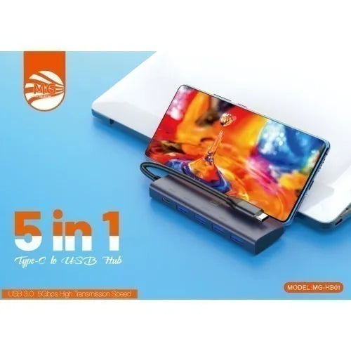 USB-C Hub – 4x USB 3.0 – USB-C Doorvoer – 5Gbps-Ilumina Benelux