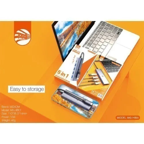 USB-C Hub – 4x USB 3.0 – USB-C Doorvoer – 5Gbps-Ilumina Benelux