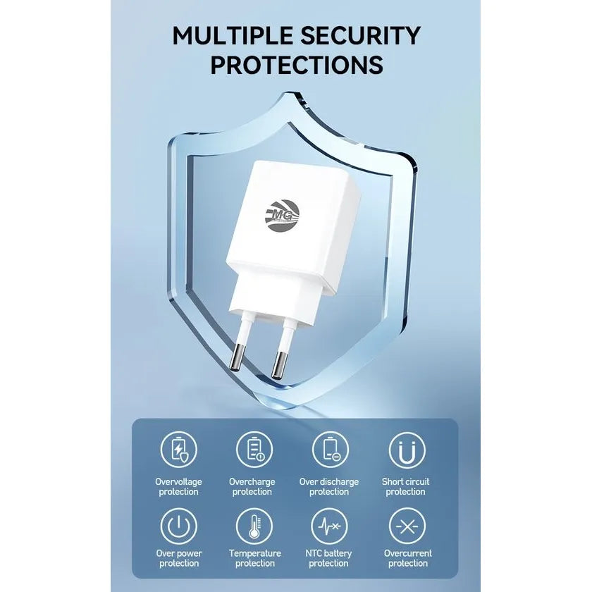 Snellader met Kabel – 20W Power Delivery – USB-C Poort – 65W USB-C naar USB-C Kabel 1 Meter – Wit-Ilumina Benelux