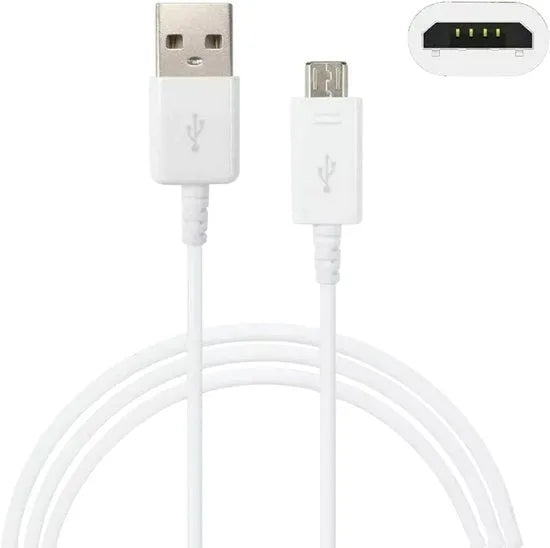 Micro USB Oplaadkabel – USB-A naar Micro USB – 3 Meter – Geschikt voor Samsung Galaxy S3/S4/S5/S6/S7/J3/J5/J7 – Wit-USB-Kabels-Ilumina Benelux