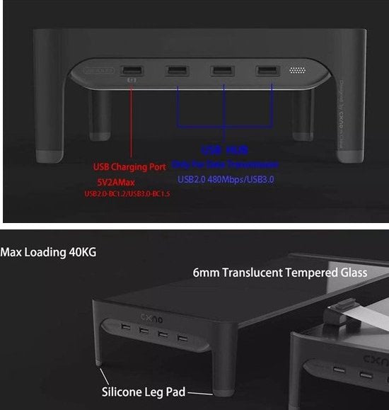 Monitorstandaard Bamboe – Monitor Verhoger & Laptopstandaard – Bureau Organizer – TV Verhoger – Zilver-Monitorstandaard-Ilumina Benelux