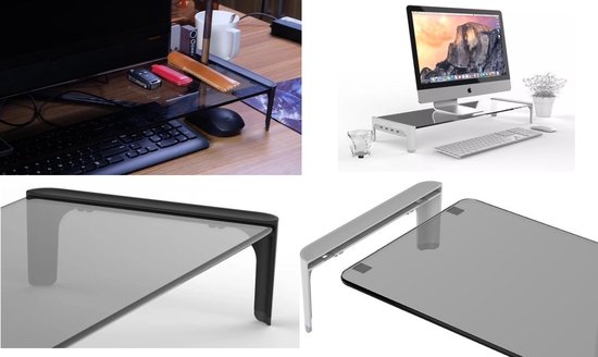 Monitorstandaard – Verhoger voor Laptop en PC – Bureau Organizer – TV Monitor Riser – Zwart-Monitorstandaard-Ilumina Benelux