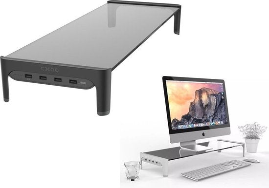 Monitorstandaard – Verhoger voor Laptop en PC – Bureau Organizer – TV Monitor Riser – Zwart-Monitorstandaard-Ilumina Benelux