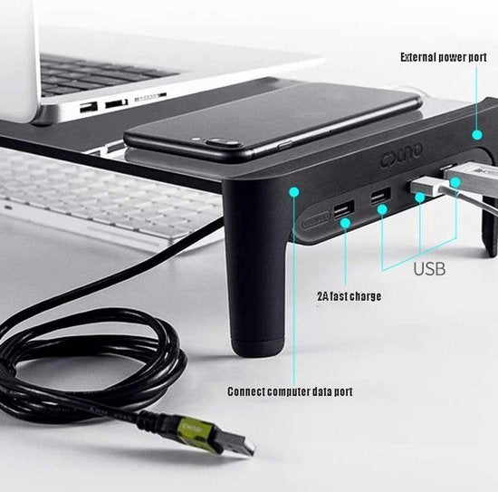 Monitorstandaard – Verhoger voor Laptop en PC – Bureau Organizer – TV Monitor Riser – Zwart-Monitorstandaard-Ilumina Benelux