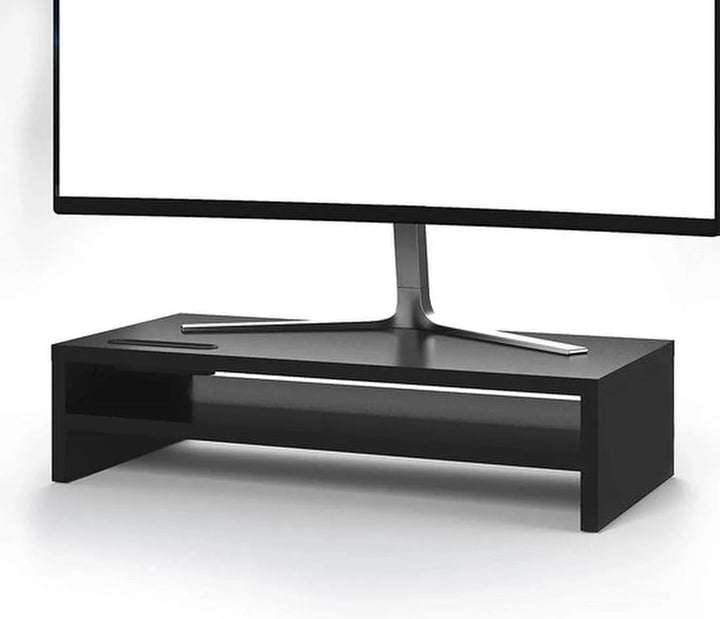 Monitorverhoger – Laptop Standaard met Telefoonhouder – Monitorstandaard Bureau – Voor PC, iMac & Notebook – Zwart-Monitorstandaard-Ilumina Benelux