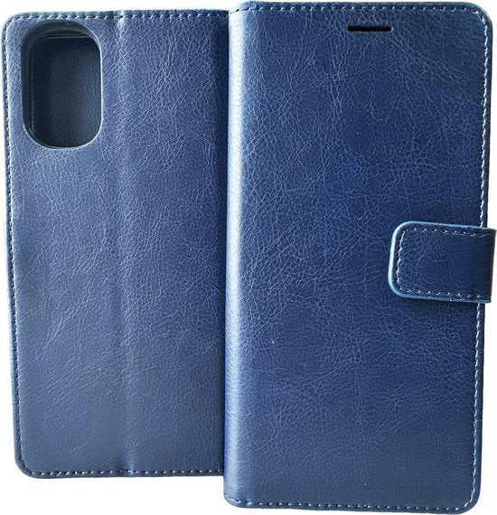Motorola Moto E32 / E32s Hoesjes – Portemonnee Bookcase – Pasjeshouder – Magneetsluiting – Blauw-Ilumina Benelux