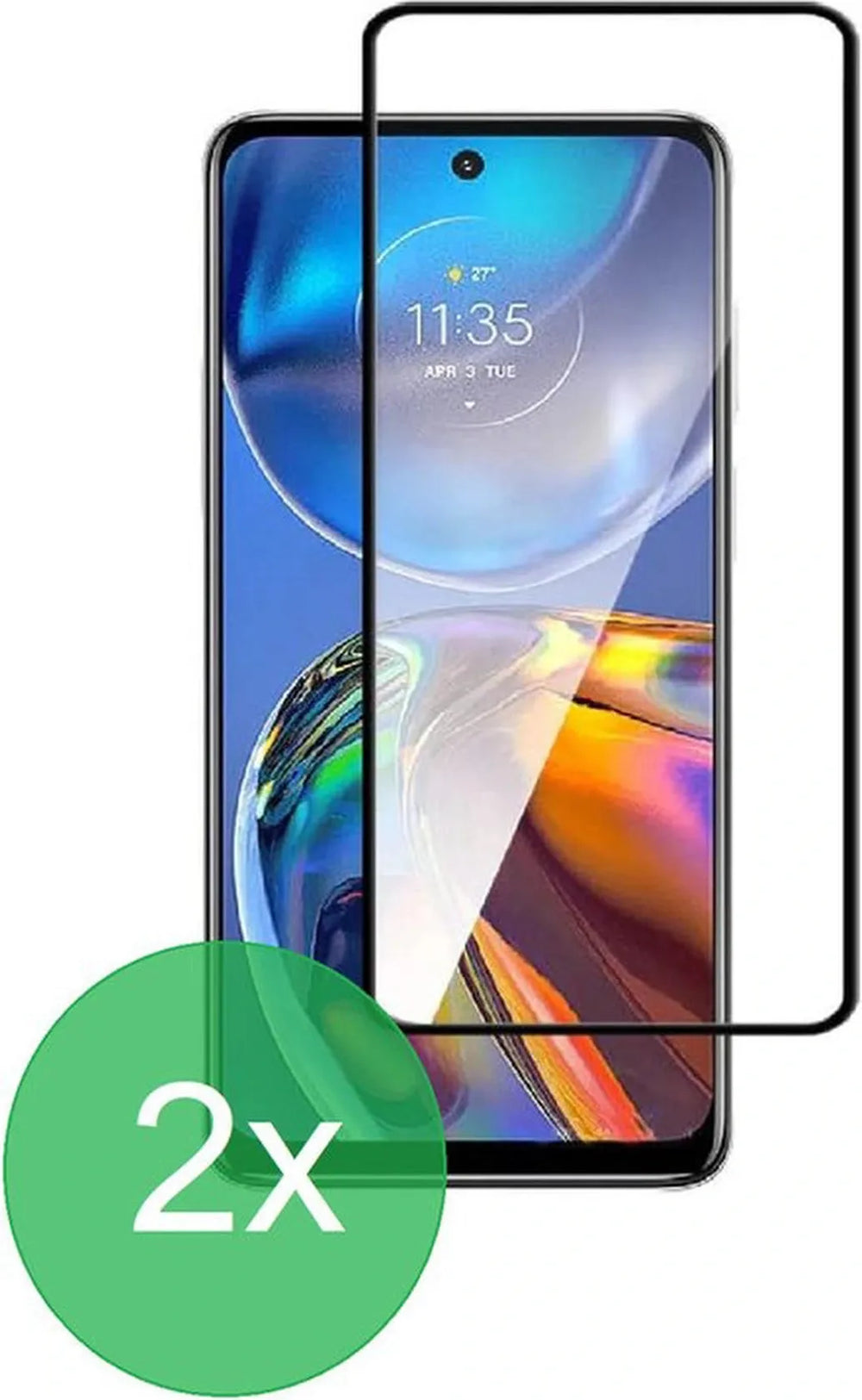 Motorola Moto E32 Screenprotector Full Cover Screenprotector Gehard 9H – 2-Pack-Ilumina Benelux