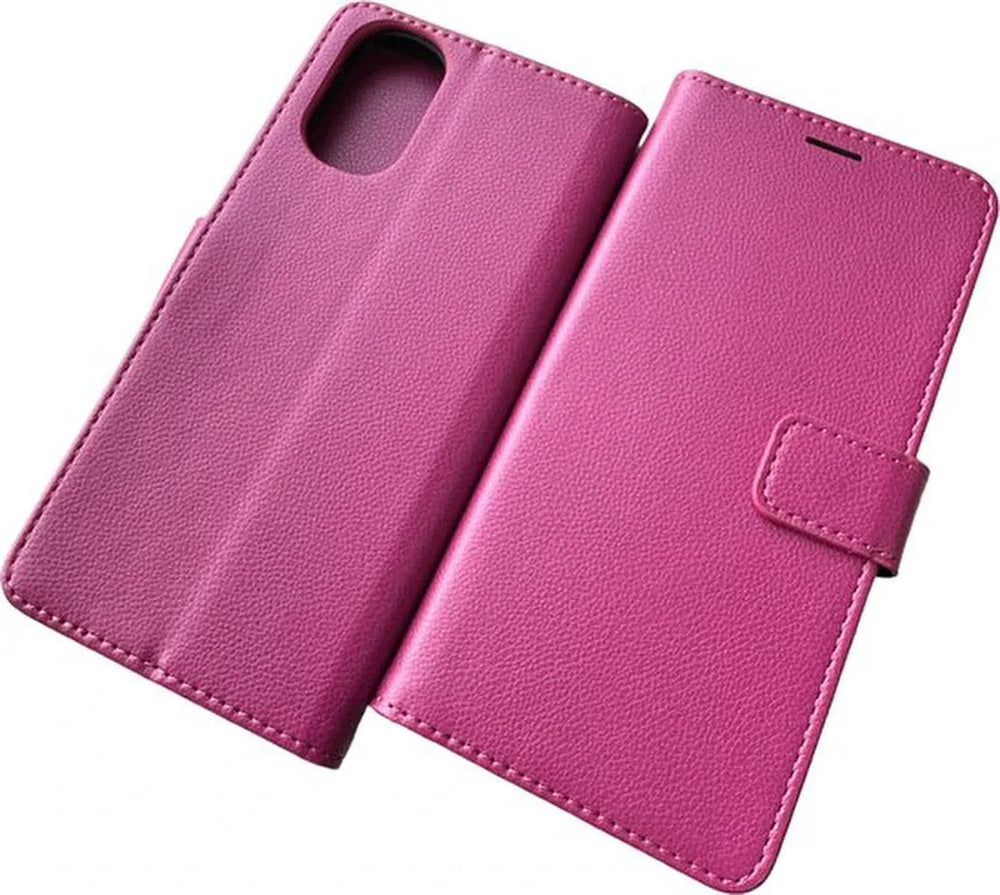 Motorola Moto E32/E32s Hoesjes – Portemonnee Bookcase – Pasjeshouder – Magneetsluiting – Roze-Ilumina Benelux