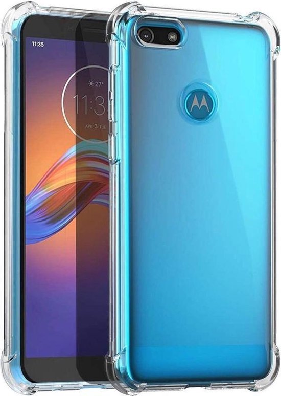 Motorola Moto E6 Play Hoesjes – Siliconen Backcover – Schokbestendig – Transparant + 3x Screenprotector-Ilumina Benelux