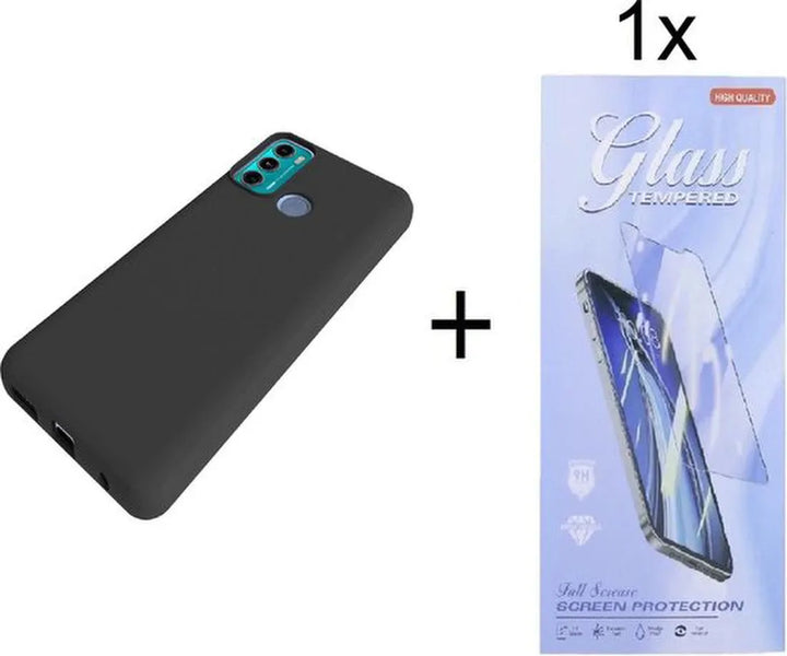 Motorola Moto G60s Hoesjes – Siliconen Backcover – Schokbestendig – Inclusief Screenprotector – Zwart-Ilumina Benelux