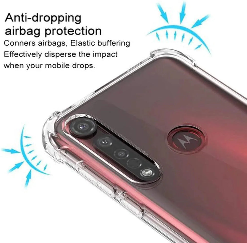 Motorola Moto G8 Plus Hoesjes – Siliconen Backcover – Schokbestendig Anti-Shock – Transparant-Ilumina Benelux