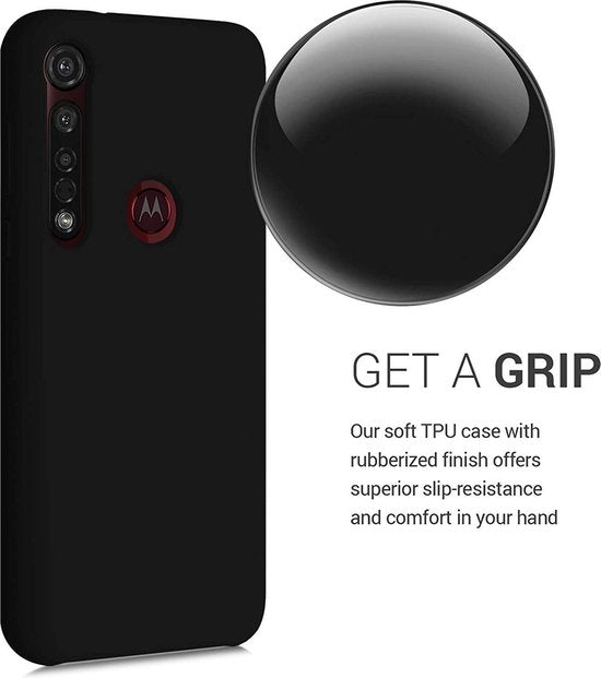 Motorola Moto G8 Plus Hoesjes – Siliconen TPU Backcover – Inclusief Screenprotector – Schokbestendig – Zwart-Ilumina Benelux