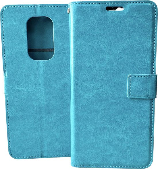 Motorola Moto G9 Play & E7 Plus Hoesjes – Portemonnee Bookcase – Pasjeshouder – Magneetsluiting – Turquoise-Ilumina Benelux