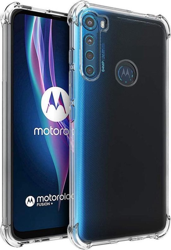 Motorola Moto One Fusion Plus Hoesjes – Siliconen Backcover – Schokbestendig – Transparant – Incl. 3x Screenprotector-Ilumina Benelux