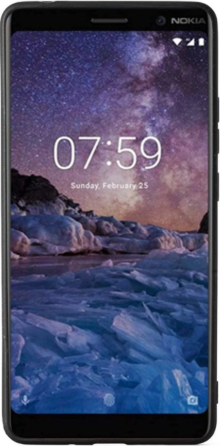 Nokia 7 Plus Hoesjes – Siliconen Backcover – Zwart – 2x Screenprotector Gehard Glas – Anti-kras Transparant-Ilumina Benelux