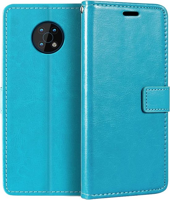 Nokia G50 Hoesjes – Portemonnee Hoes – Pasjeshouder – Magneetsluiting – Turquoise-Ilumina Benelux