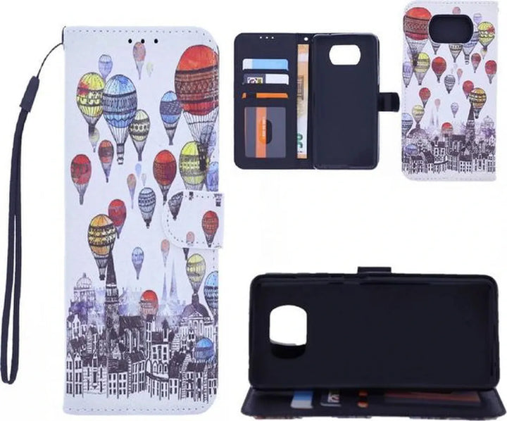Nokia X10 / X20 Hoesjes – Bookcase – Magneetsluiting – Print Air Balloon – Multicolor-Ilumina Benelux