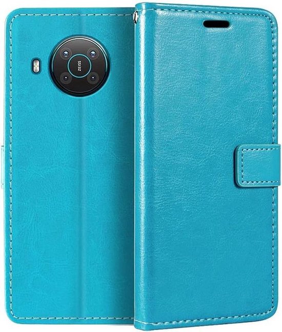 Nokia X10 / X20 Hoesjes – Bookcase Portemonnee – Magneetsluiting – Pasjeshouder – 3x Screenprotector – Turquoise-Ilumina Benelux