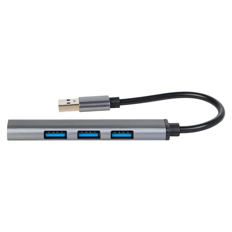 USB Hub 4-Poorts – USB Splitter met 1x USB 3.0 & 3x USB 2.0 – Compacte USB Verlenghub voor Laptop, PC, MacBook en Chromebook – Zilver
