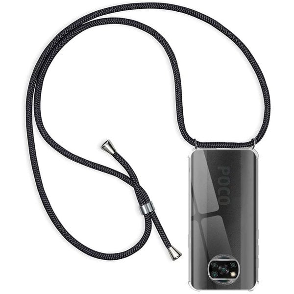 Xiaomi Poco X3 Hoesjes – Siliconen Backcover – Schokbestendig – Schouderkoord Draagriem – Transparant-Ilumina Benelux
