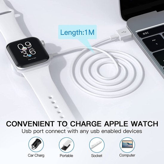 Oplaadkabel – Geschikt voor Apple Watch – USB-C kabel – 1 Meter – Snelladen – Wit-USB-Kabels-Ilumina Benelux