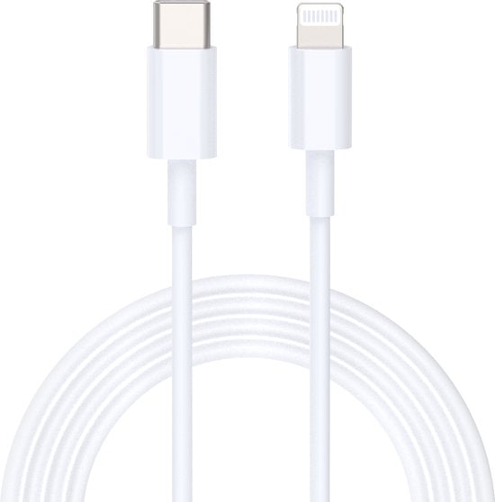 Oplaadkabel – Geschikt voor iPhone 5 t/m 14 Pro Max – Lightning kabel – USB – 3 Meter – Wit-USB-Kabels-Ilumina Benelux