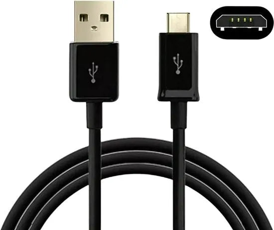 Oplaadkabel – USB-A naar Micro USB – 2 Meter – Geschikt voor Samsung, Huawei, HTC, LG, Sony, Nokia, Motorola – Zwart-USB-Kabels-Ilumina Benelux