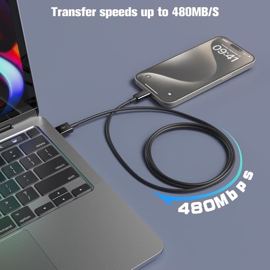 Oplaadkabel USB-A naar USB-C – 1 Meter – 3-Pack – Snelladen – Zwart-USB-Kabels-Ilumina Benelux