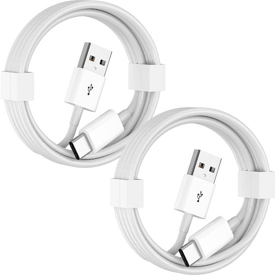 Oplaadkabel USB-A naar USB-C – 2x 2 Meter – Snelladen – Geschikt voor Samsung A33/A34/A50/A54 & meer – Wit-USB-Kabels-Ilumina Benelux