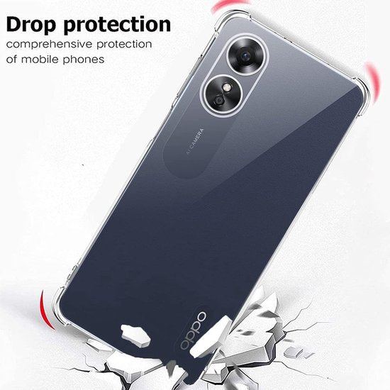 Oppo A17 Hoesjes – Siliconen Backcover – Schokbestendig – Transparant – Inclusief 2x Screenprotector-Ilumina Benelux