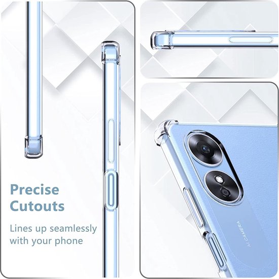 Oppo A17 Hoesjes – Siliconen Backcover – Schokbestendig – Transparant – Inclusief 2x Screenprotector-Ilumina Benelux