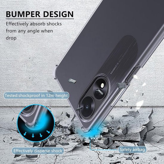 OPPO A18/A38 Hoesjes – Siliconen Backcover – Schokbestendig – Anti-Shock – Transparant-Ilumina Benelux
