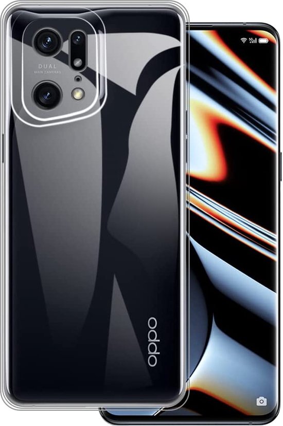 Oppo Find X5 Hoesjes – Siliconen Backcover – Transparant – Incl. Screenprotector Gehard Glas – Anti-kras-Ilumina Benelux