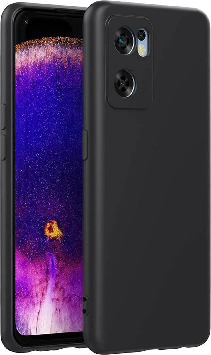 Oppo Find X5 Lite Hoesjes – Siliconen Backcover – Schokbestendig – Incl. Screenprotector Gehard Glas – Zwart-Ilumina Benelux
