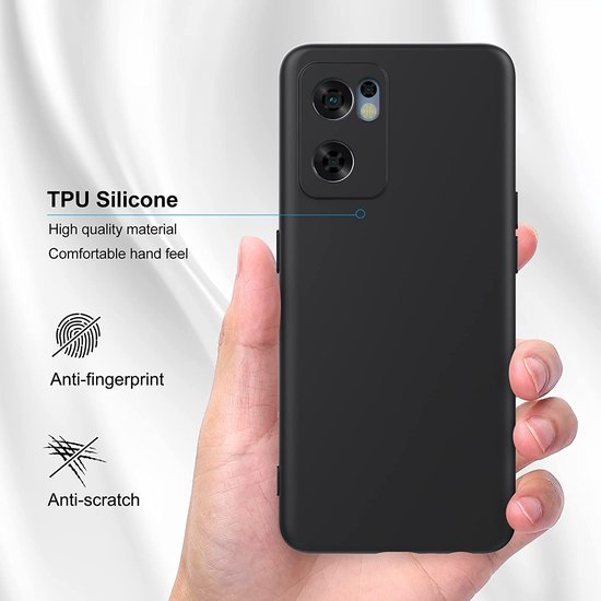 Oppo Find X5 Lite Hoesjes – Siliconen Backcover – Schokbestendig – Incl. Screenprotector Gehard Glas – Zwart-Ilumina Benelux
