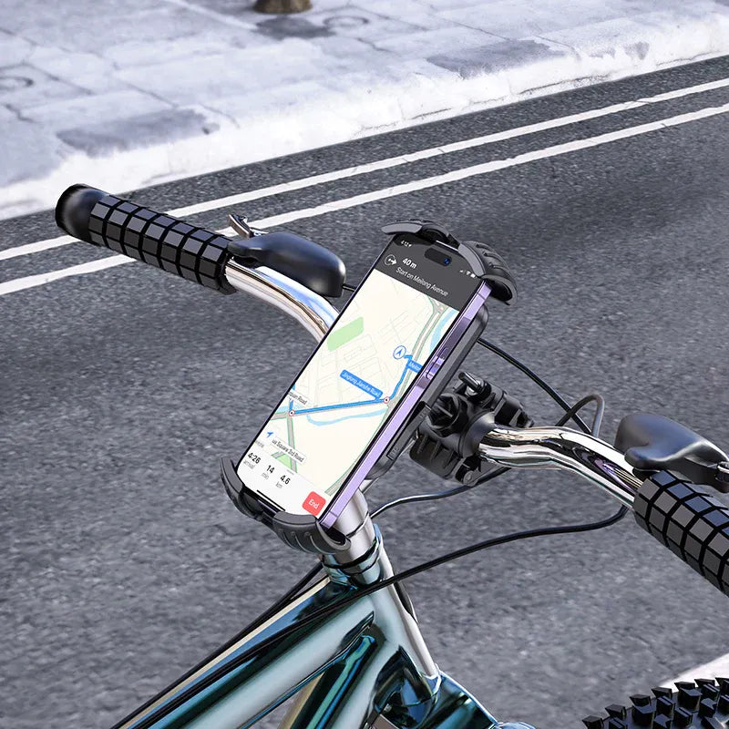 Fiets Telefoonhouder - 360° Draaibare Smartphone Houder - Universele GSM Houder voor Fiets & Step - Schokabsorberend