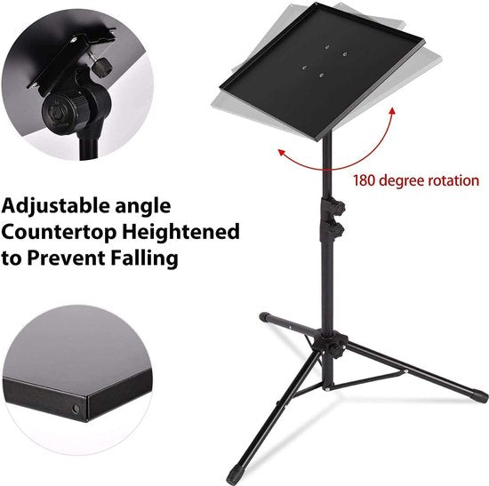 Projector statief – Opvouwbaar vloerstatief – Universeel laptop & DJ-standaard – Verstelbaar – Zwart-Statief-Ilumina Benelux