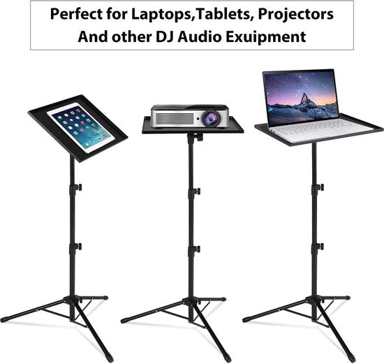 Projector statief – Opvouwbaar vloerstatief – Universeel laptop & DJ-standaard – Verstelbaar – Zwart-Statief-Ilumina Benelux