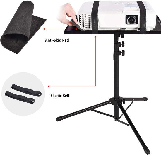 Projector statief – Opvouwbaar vloerstatief – Universeel laptop & DJ-standaard – Verstelbaar – Zwart-Statief-Ilumina Benelux