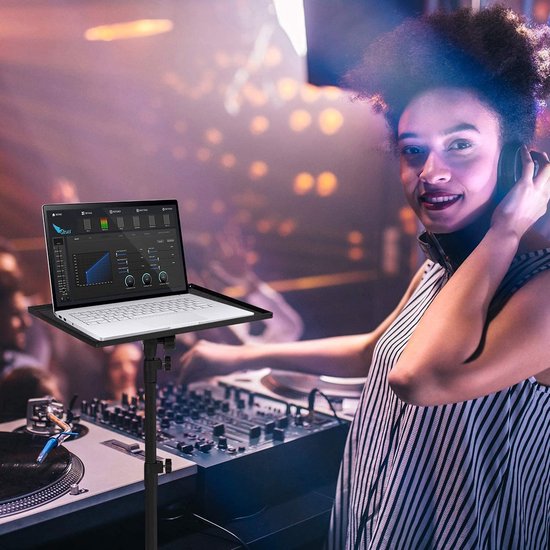 Projector statief – Opvouwbaar vloerstatief – Universeel laptop & DJ-standaard – Verstelbaar – Zwart-Statief-Ilumina Benelux