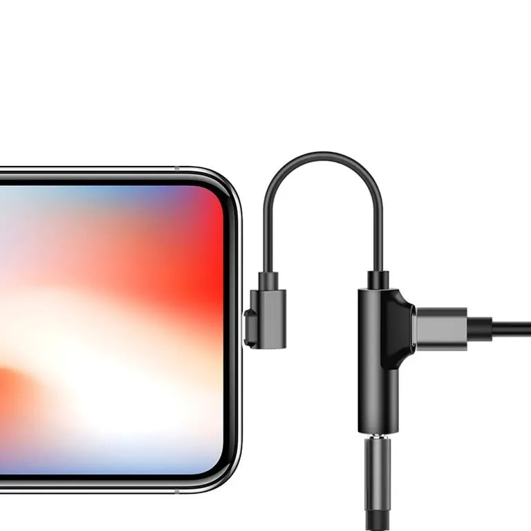 Lightning naar 3.5mm Jack + Lightning Adapter – Audio & Opladen Tegelijk – AUX Adapter voor iPhone & iPad – Muziek Luisteren en Opladen-Ilumina Benelux