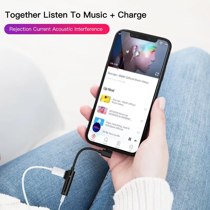 Lightning naar 3.5mm Jack + Lightning Adapter – Audio & Opladen Tegelijk – AUX Adapter voor iPhone & iPad – Muziek Luisteren en Opladen-Ilumina Benelux